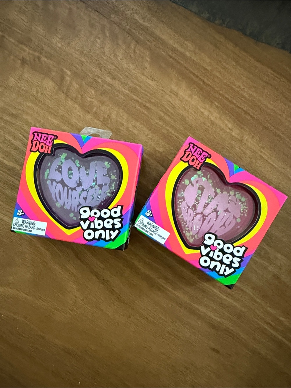 'Good Vibes Only' Heart Stress Toy - Pink & Purple